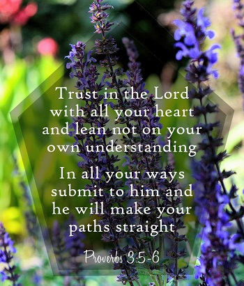 Trust in the Lord with all your heart and lean not on your own understanding.
